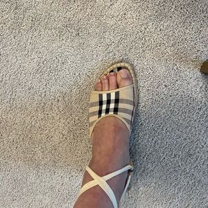 Burberry lace up wedges